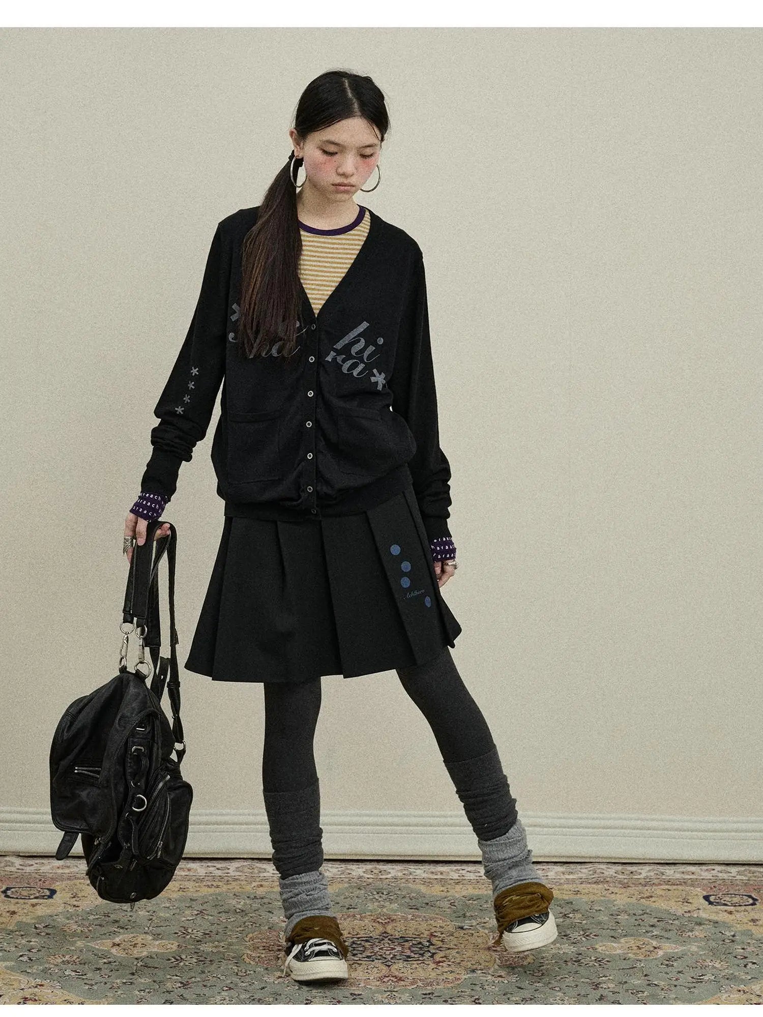 Double Sided Pleated Skirt With Print