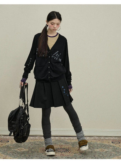 Double Sided Pleated Skirt With Print
