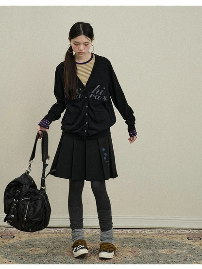 Double Sided Pleated Skirt With Print