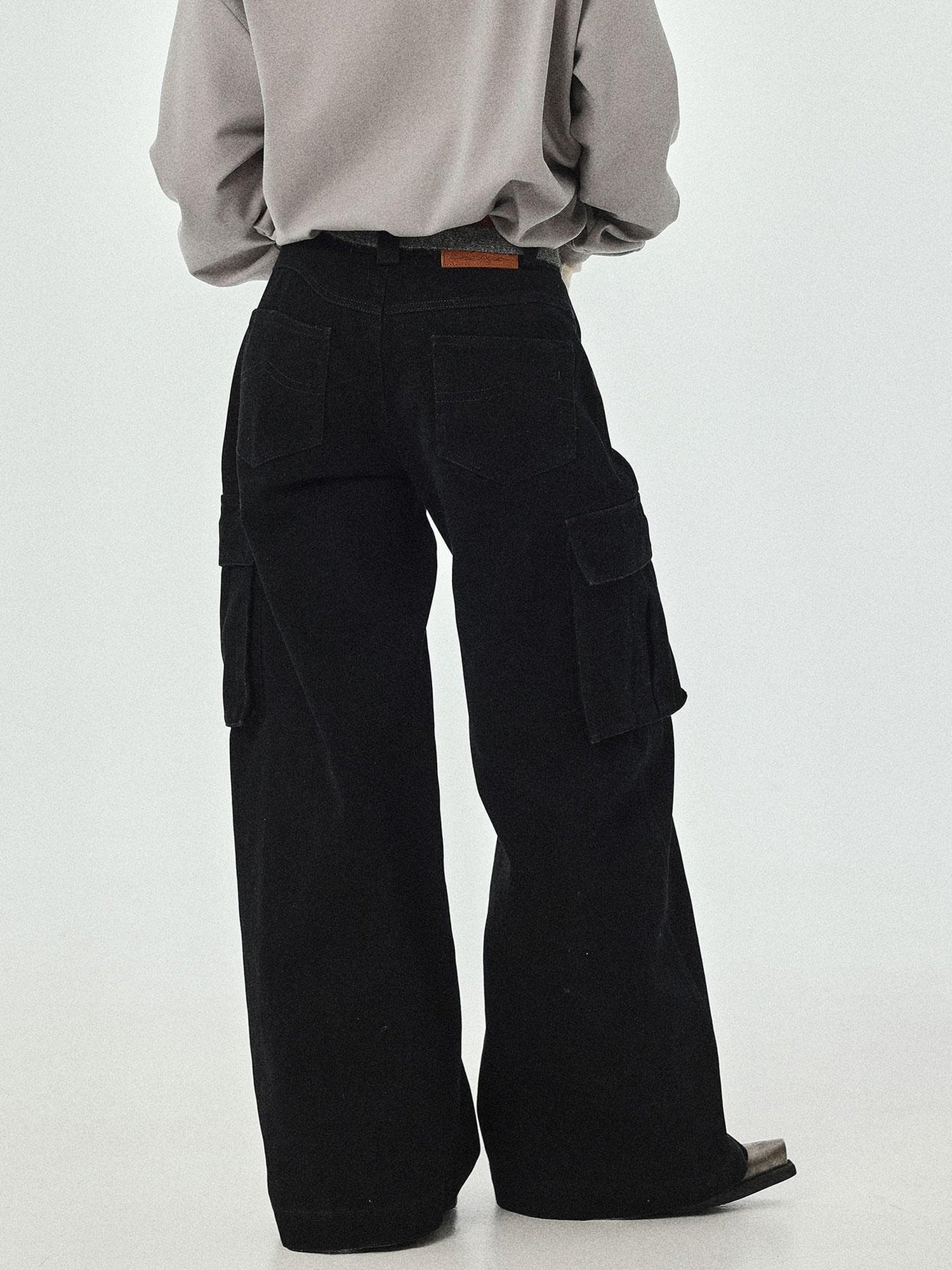 Achihara Dragon Oracle Trousers Embroidered Wide Leg Denim Pants