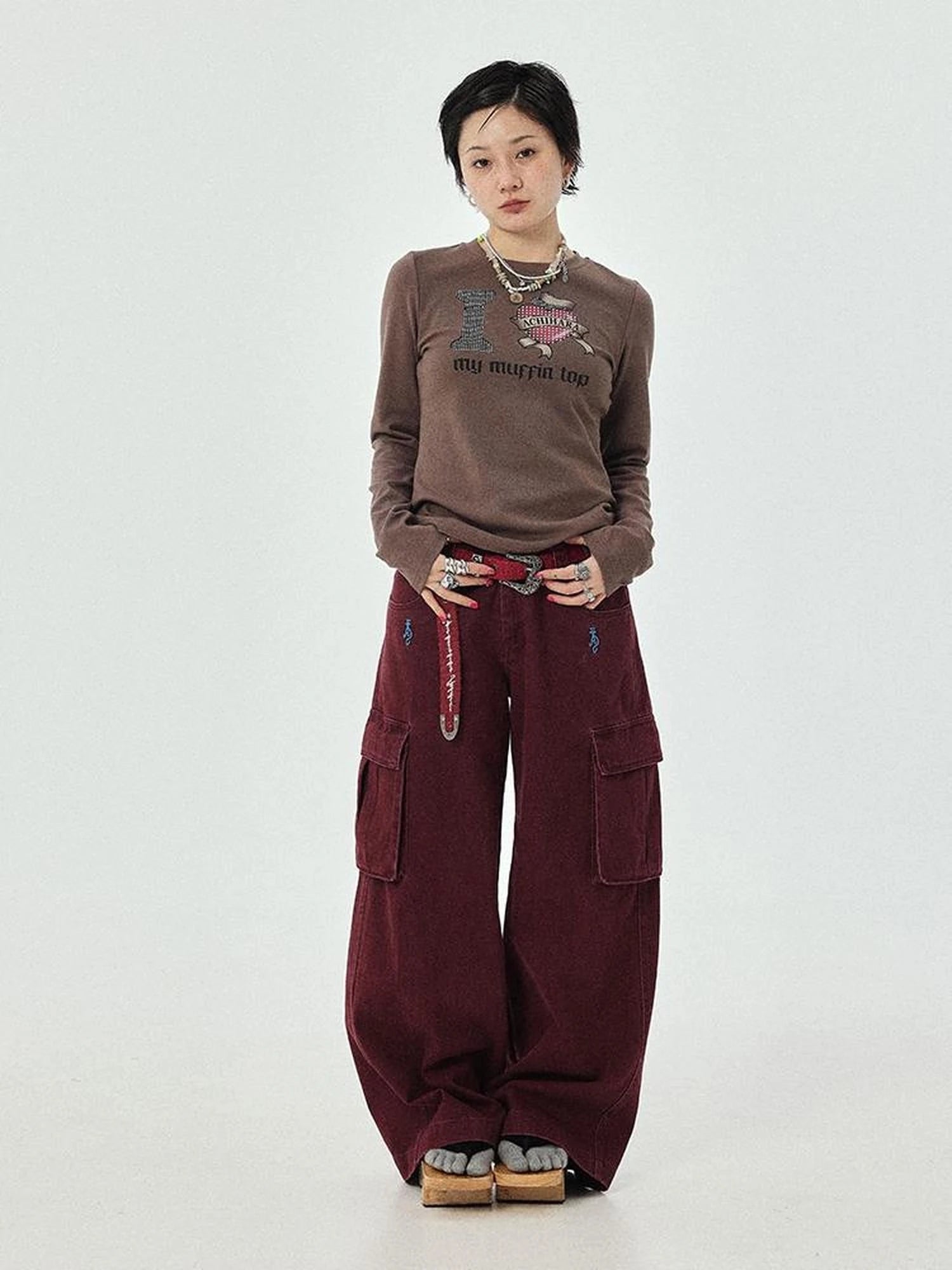 Dragon Oracle Trousers Embroidered Wide Leg Denim Pants