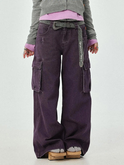 Dragon Oracle Trousers Embroidered Wide Leg Denim Pants