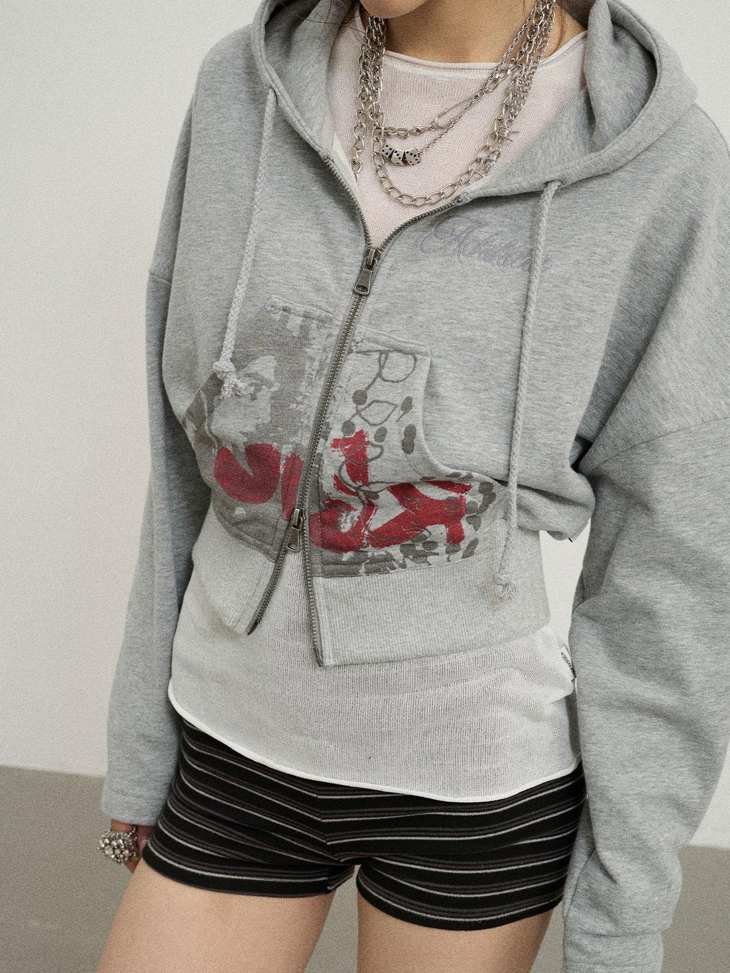 Achihara Dreamwave Cropped Hoodie