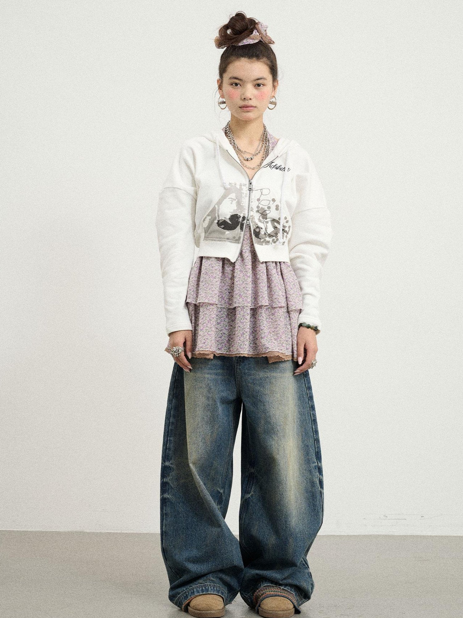 Achihara Dreamwave Cropped Hoodie