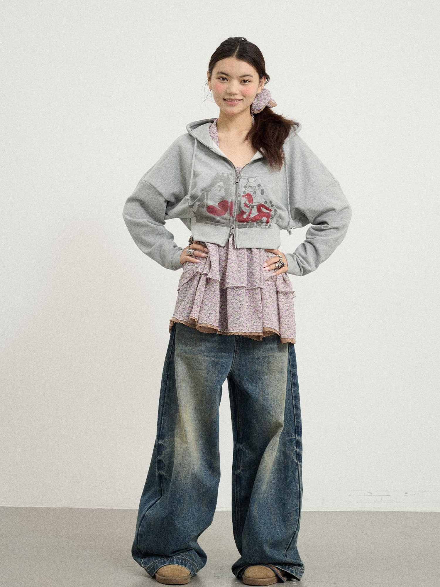 Achihara Dreamwave Cropped Hoodie