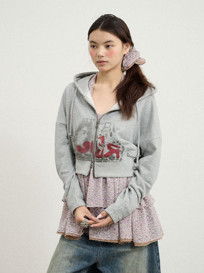 Achihara Dreamwave Cropped Hoodie