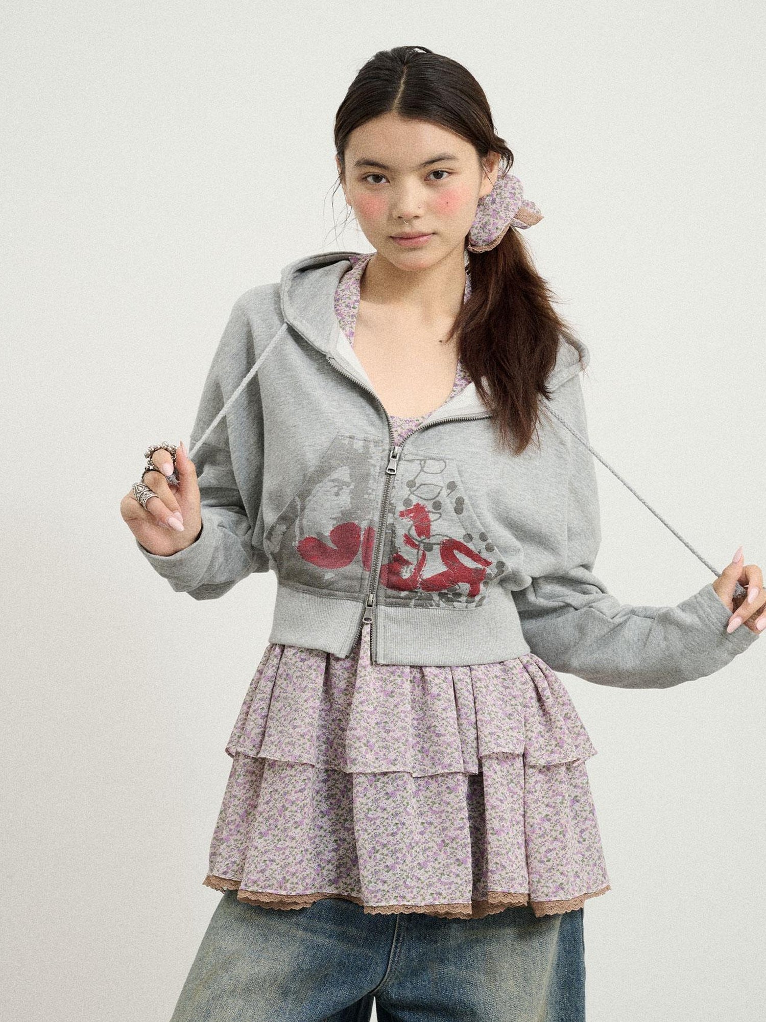 Achihara Dreamwave Cropped Hoodie