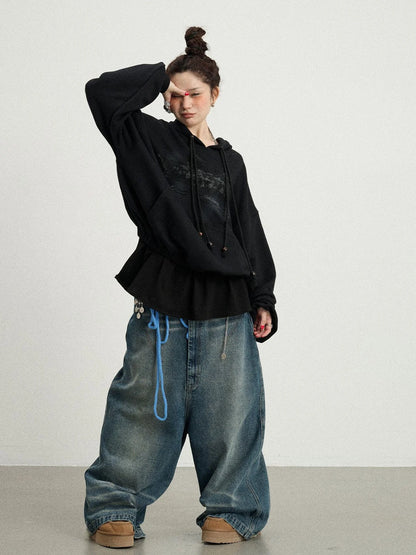 Drop Crotch Baggy Jeans Oversized Wide Leg Trousers