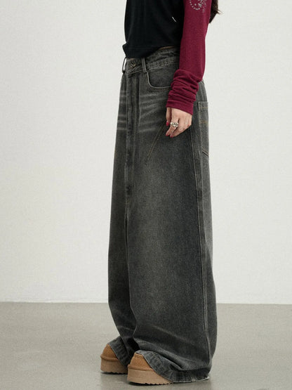 Drop Crotch Baggy Jeans Oversized Wide Leg Trousers