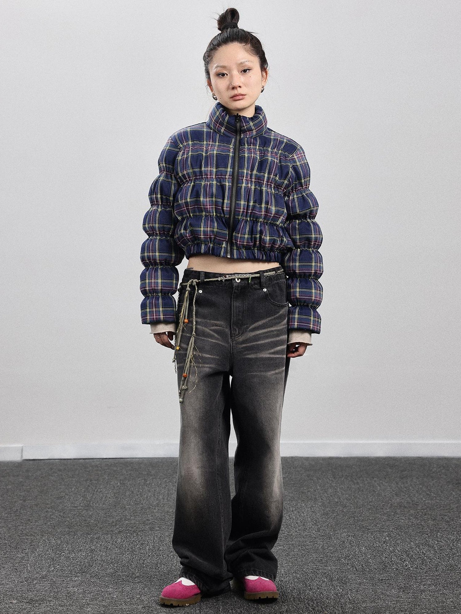 Achihara Dual-Persona Reversible Plaid Jacket