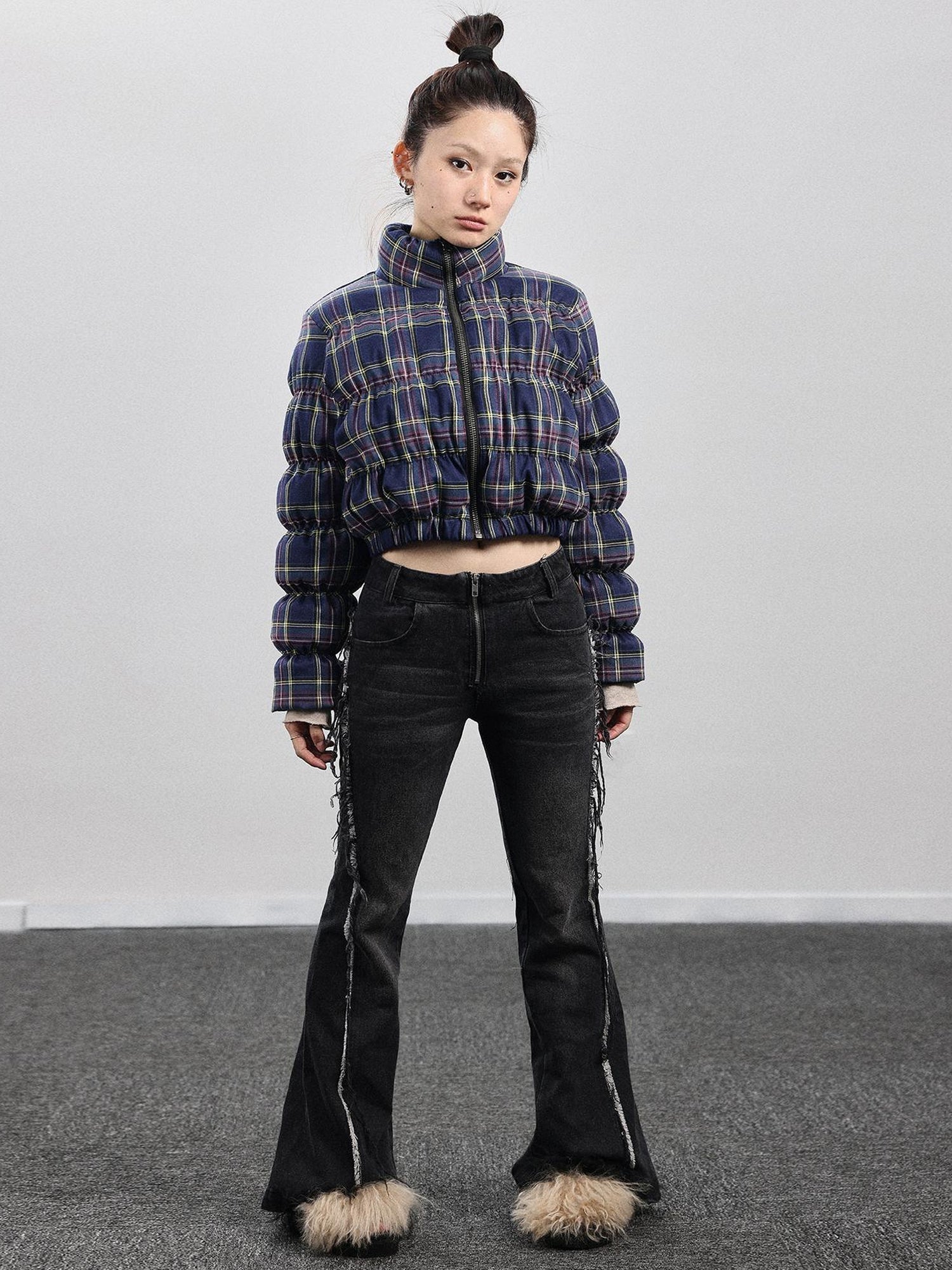 Achihara Dual-Persona Reversible Plaid Jacket