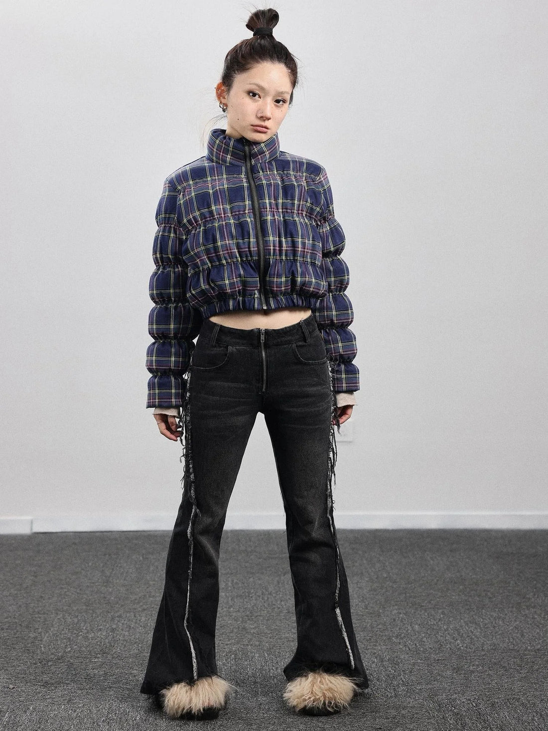 Dual-Persona Reversible Plaid Jacket