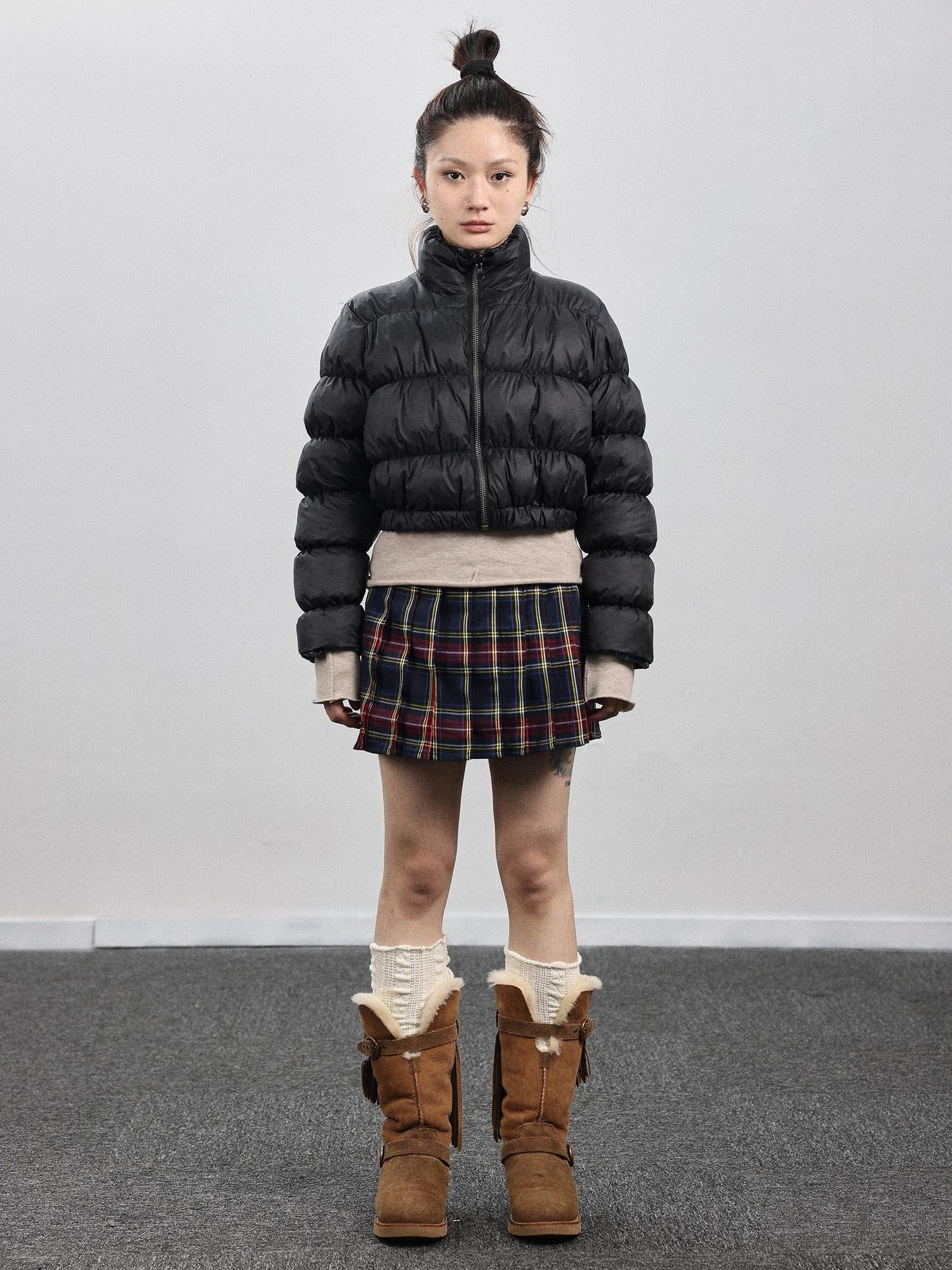 Achihara Dual-Persona Reversible Plaid Jacket
