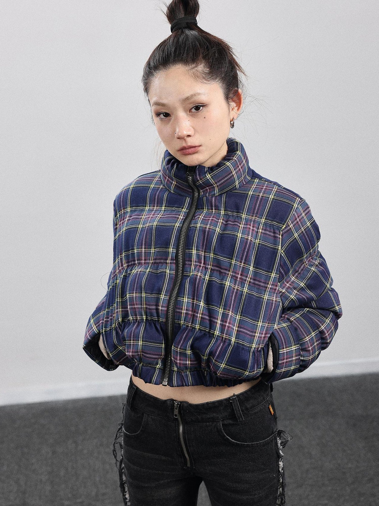 Achihara Dual-Persona Reversible Plaid Jacket