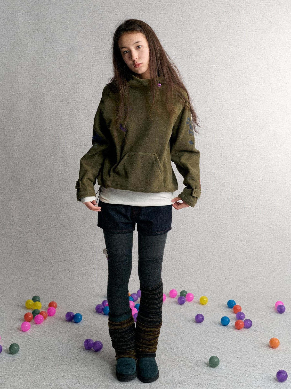 Achihara Embroidered Print Loose Fit Drawstring Women&