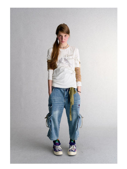 Achihara Embroidered Straight Leg Loose Fit Cotton Women&