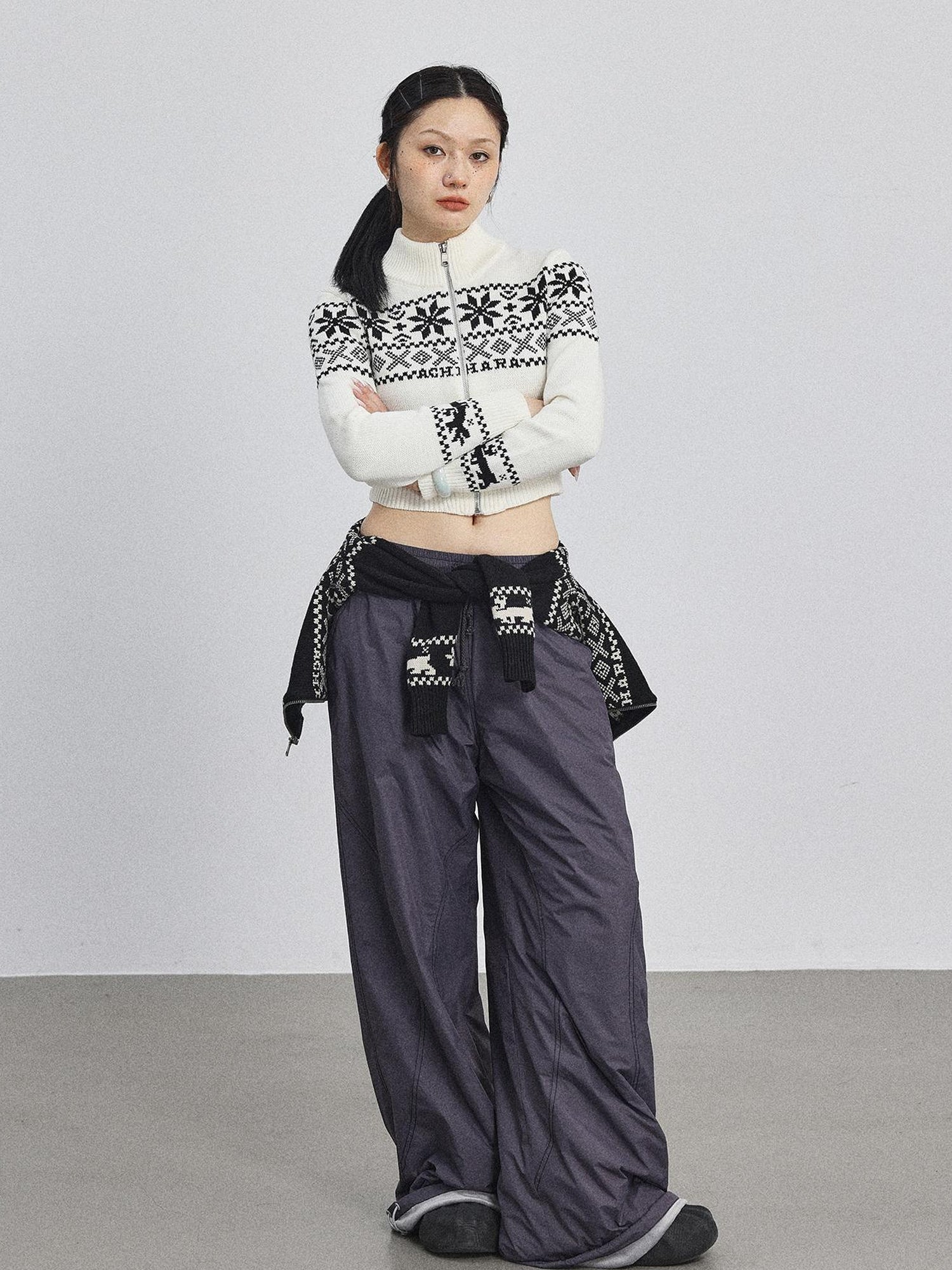 Achihara Emo Xmas Deer Knit Cardigan