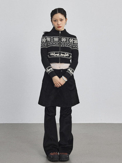 Achihara Emo Xmas Deer Knit Cardigan