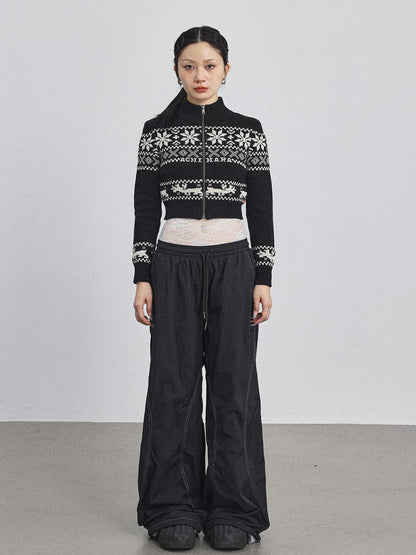 Achihara Emo Xmas Deer Knit Cardigan