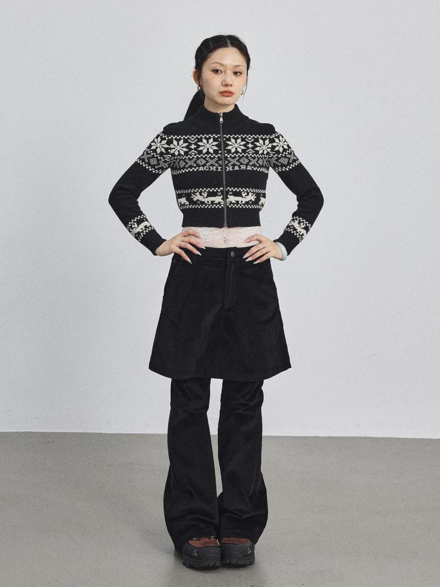 Achihara Emo Xmas Deer Knit Cardigan