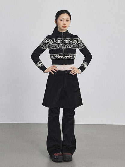 Achihara Emo Xmas Deer Knit Cardigan