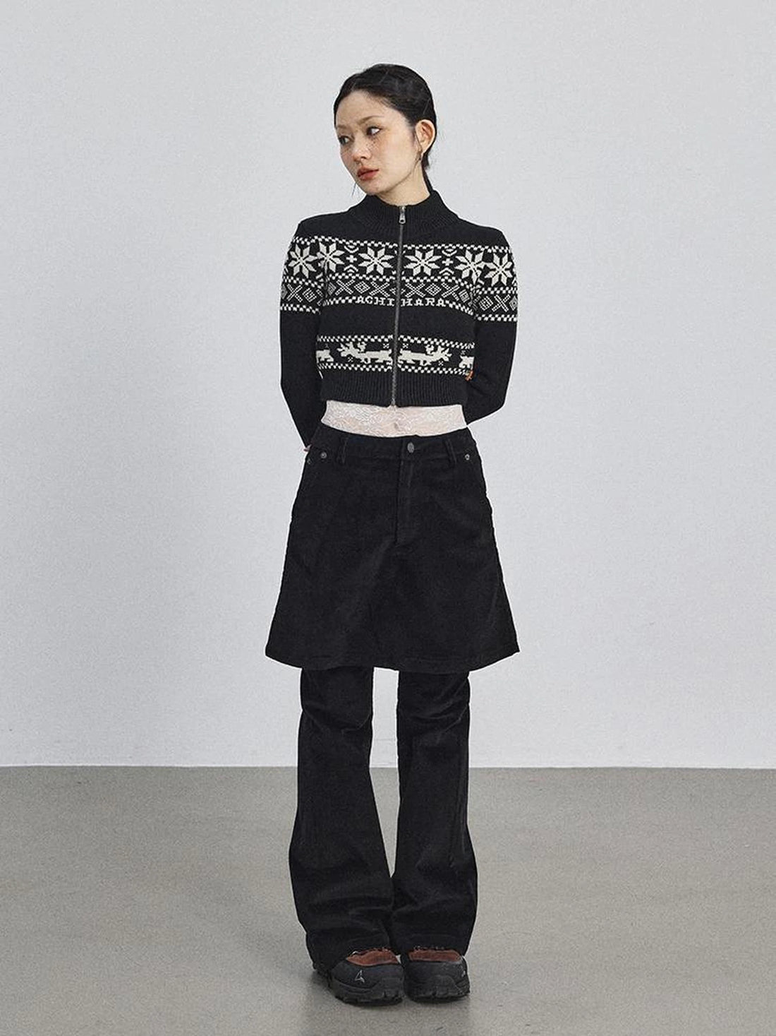 Emo Xmas Deer Knit Cardigan