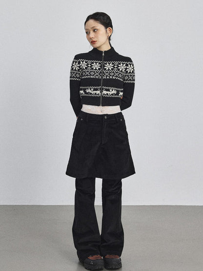 Achihara Emo Xmas Deer Knit Cardigan