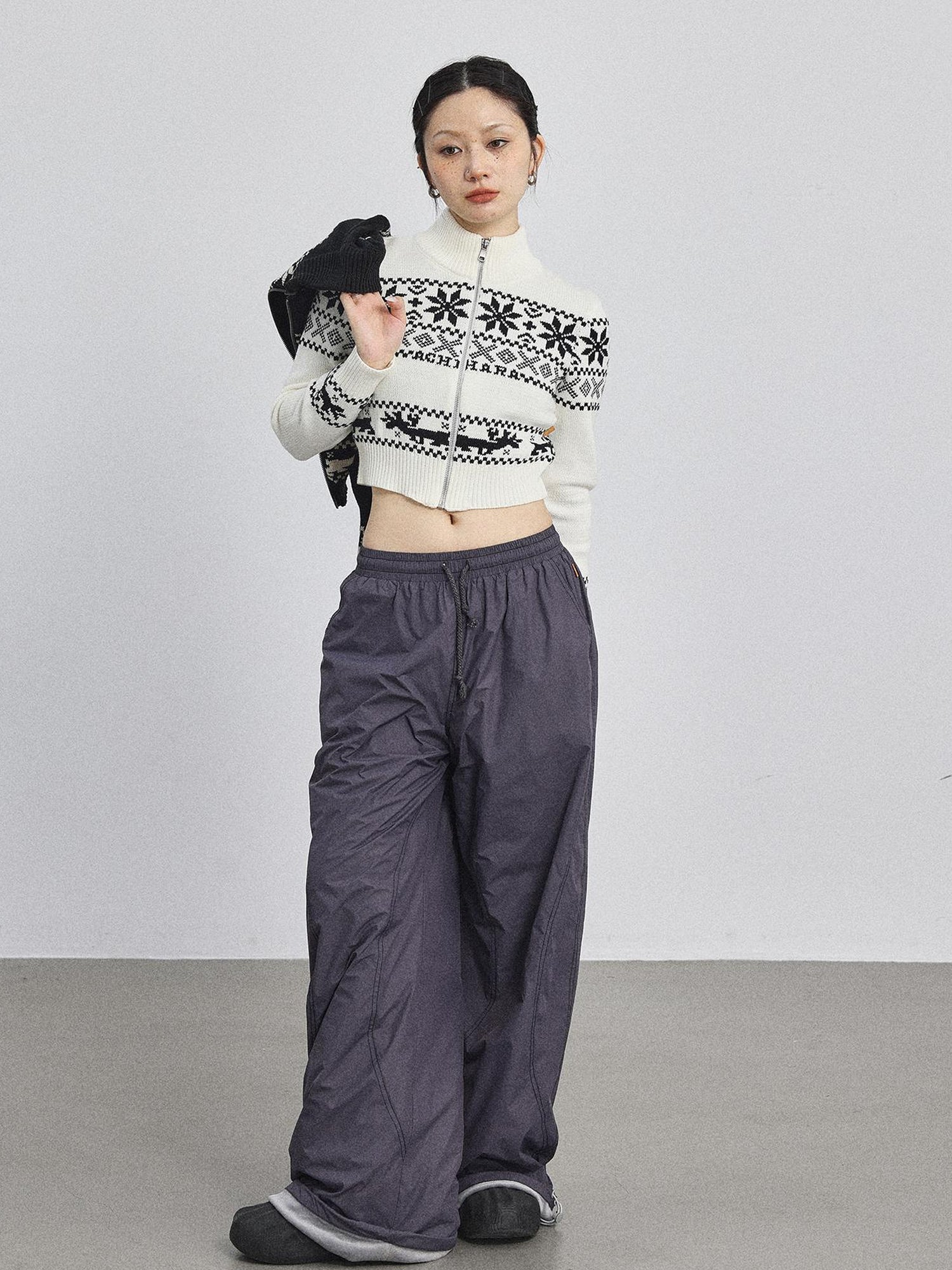 Achihara Emo Xmas Deer Knit Cardigan