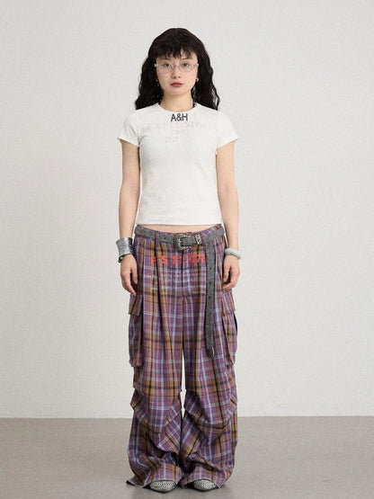 Explosion Color Block Ribbed Lettering Tee