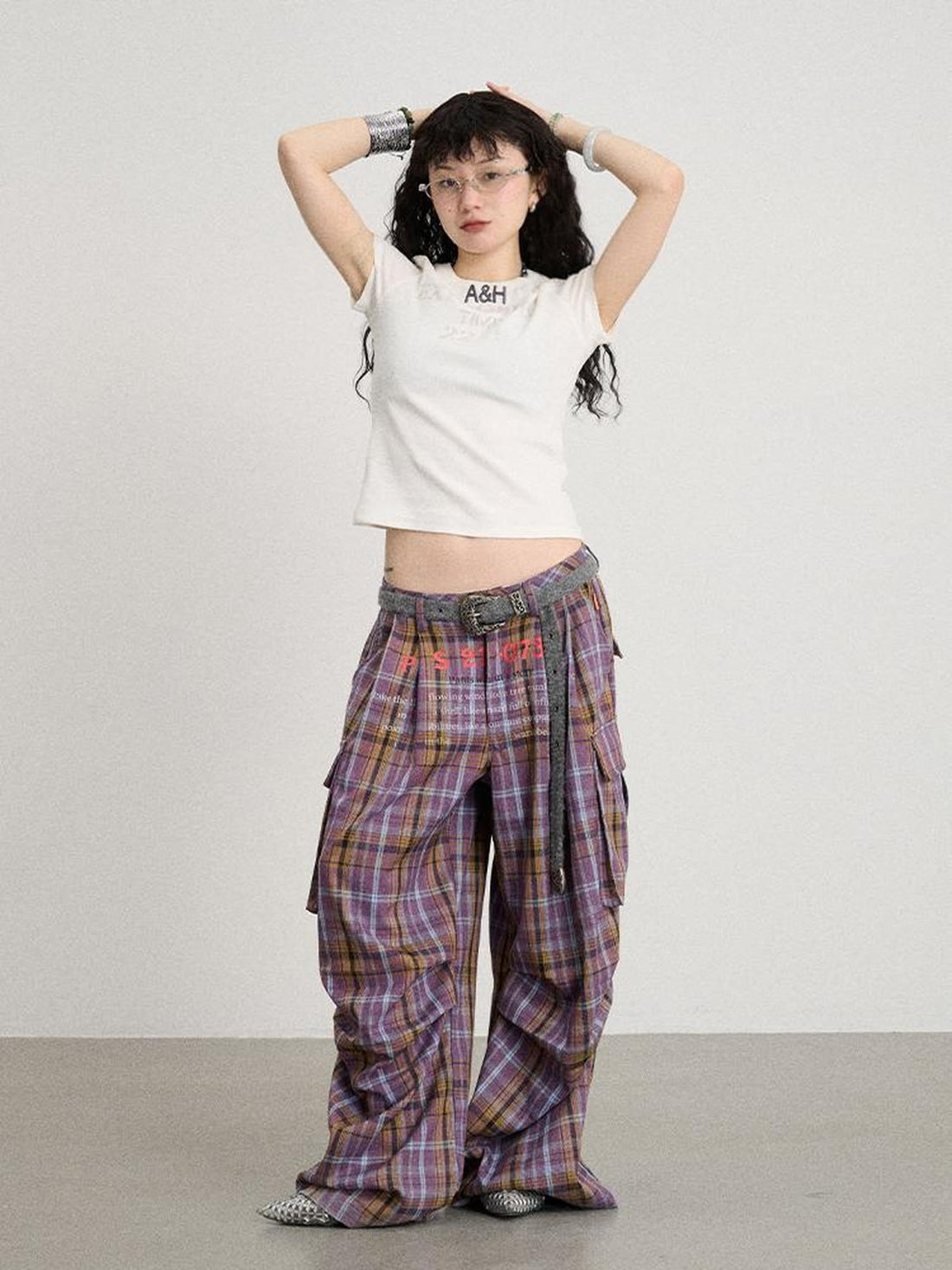 Achihara Explosion Color Block Ribbed Lettering Tee