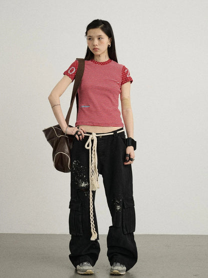 Faded Ink Canvas Cargo Pants