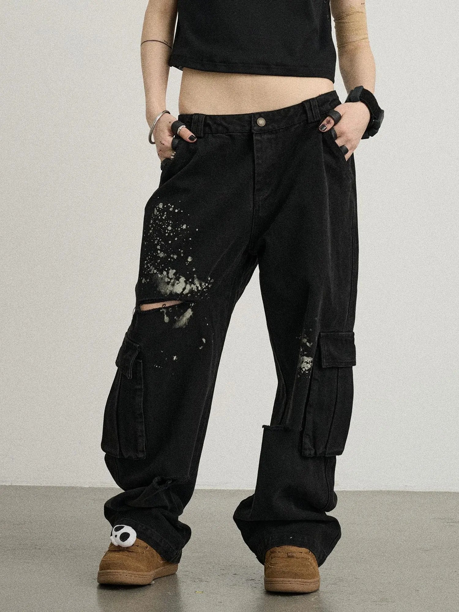 Faded Ink Canvas Cargo Pants