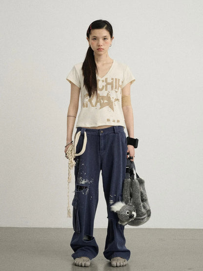 Faded Ink Canvas Cargo Pants