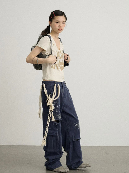 Faded Ink Canvas Cargo Pants