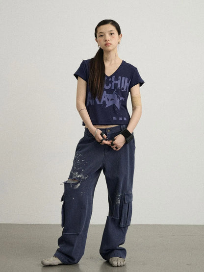 Faded Ink Canvas Cargo Pants