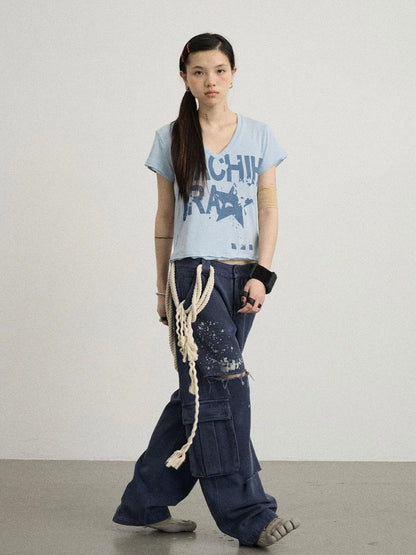 Faded Ink Canvas Cargo Pants