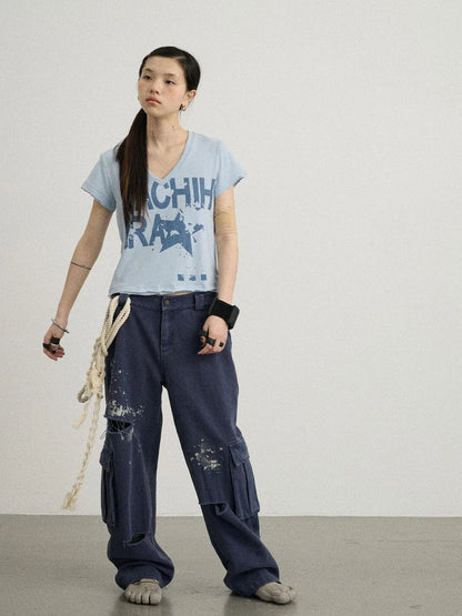 Faded Ink Canvas Cargo Pants