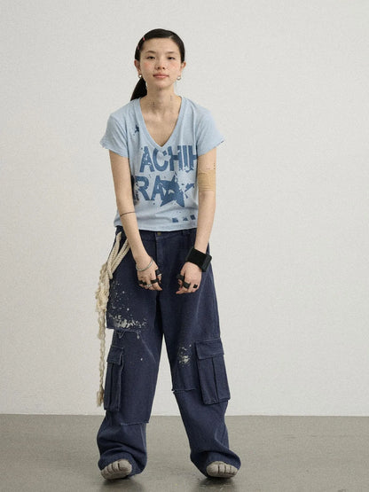 Faded Ink Canvas Cargo Pants