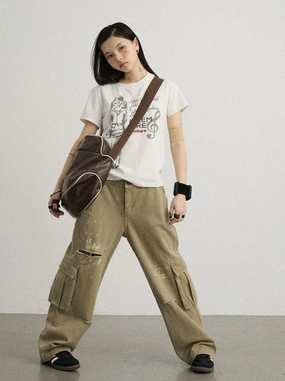Faded Ink Canvas Cargo Pants