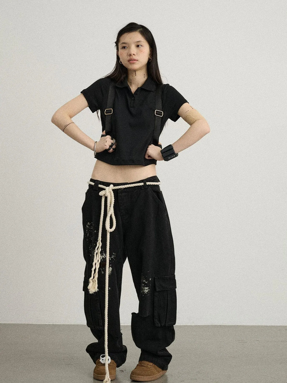 Faded Ink Canvas Cargo Pants