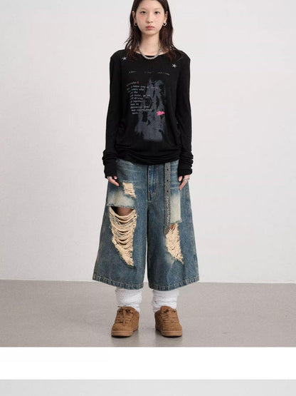 Achihara Fallen Satan Lightweight Rock Print Summer Tee