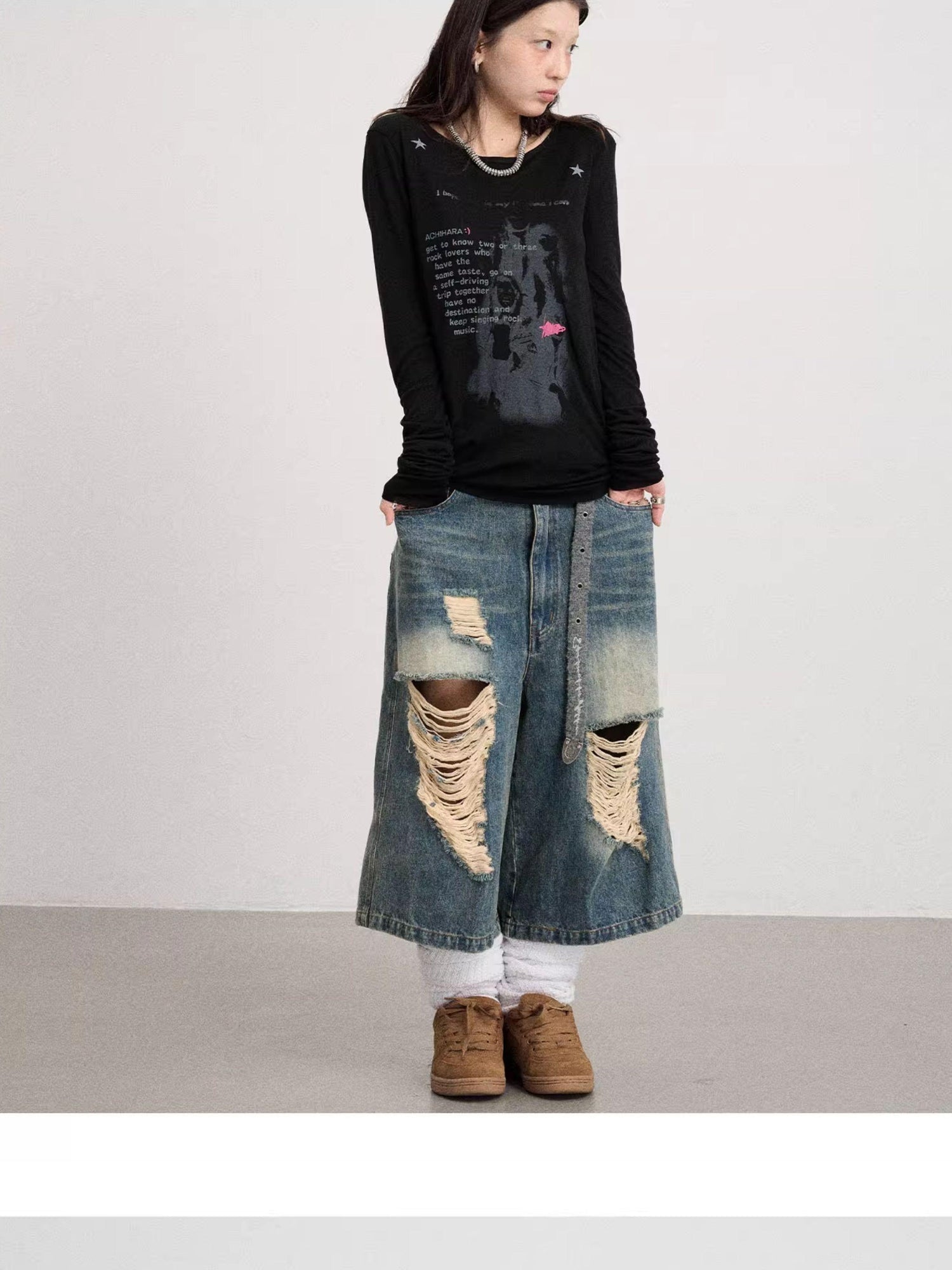 Achihara Fallen Satan Lightweight Rock Print Summer Tee