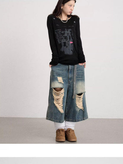 Achihara Fallen Satan Lightweight Rock Print Summer Tee