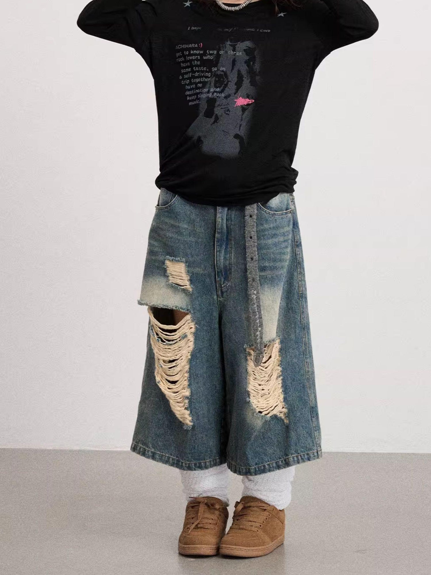 Achihara Fallen Satan Lightweight Rock Print Summer Tee