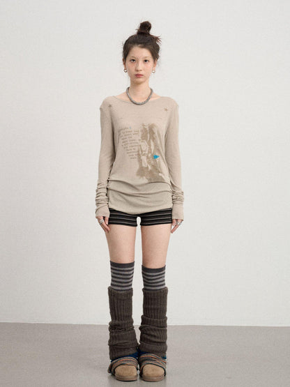 Achihara Fallen Satan Lightweight Rock Print Summer Tee