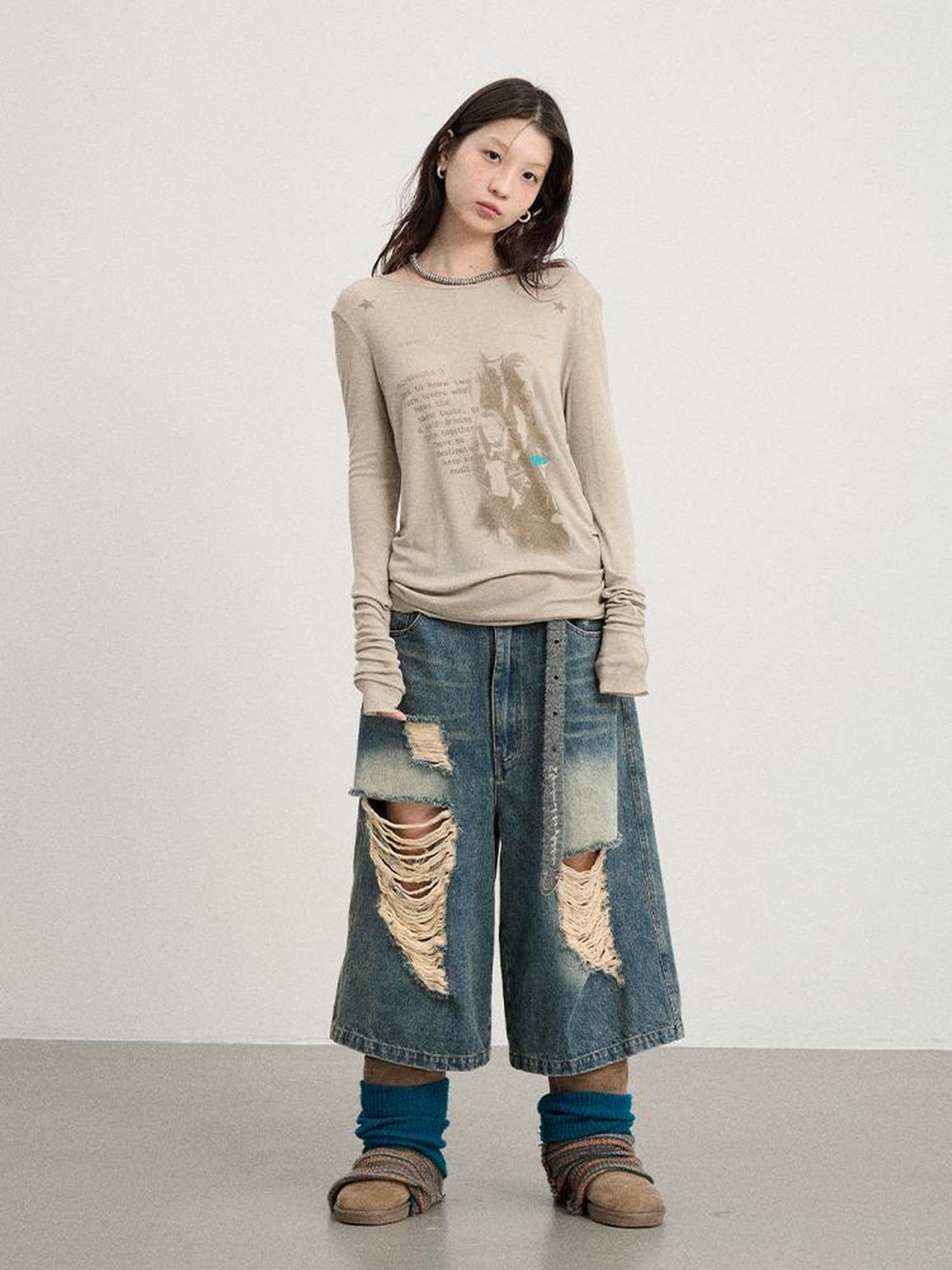 Achihara Fallen Satan Lightweight Rock Print Summer Tee