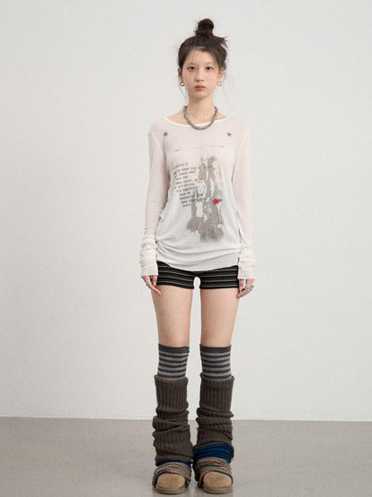 Achihara Fallen Satan Lightweight Rock Print Summer Tee