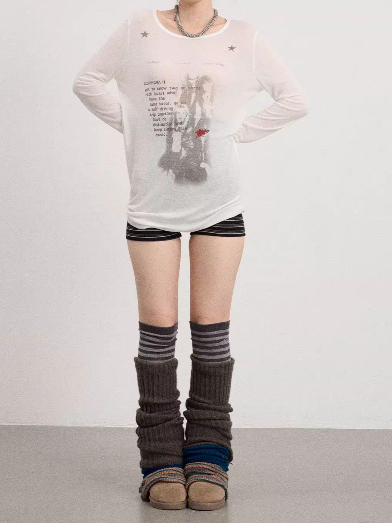 Achihara Fallen Satan Lightweight Rock Print Summer Tee