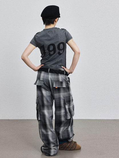 Achihara Fiona Cropped Tee Shameless Inspired Summer Top V-Neck T-Shirt Long-Sleeve
