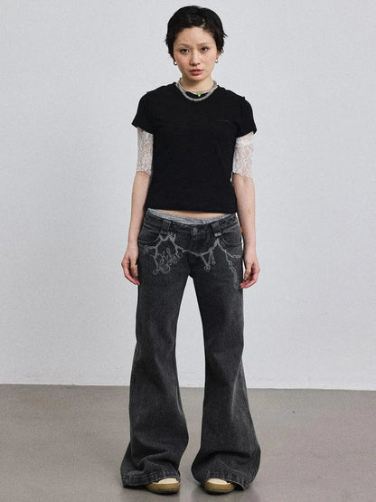 Fiona Cropped Tee Shameless Inspired Summer Top V-Neck T-Shirt Long-Sleeve